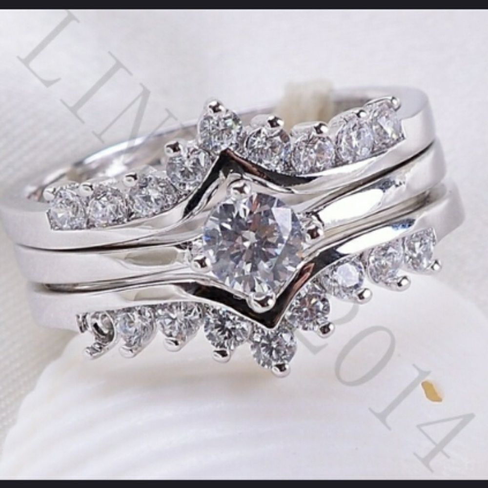 ****SOLD****"ER RING SET 3 IN 1 PROPOSAL SZ 8